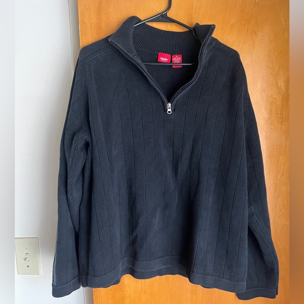 Vintage Faded Black 90s Cropped Mossimo Quarter Zip Men’s L